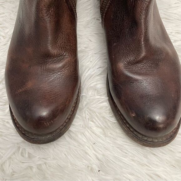 Bed Stu Manchester II Teak Rustic Leather Riding Boots Tall Lace Up back sz‎ 6 - Picture 10 of 11